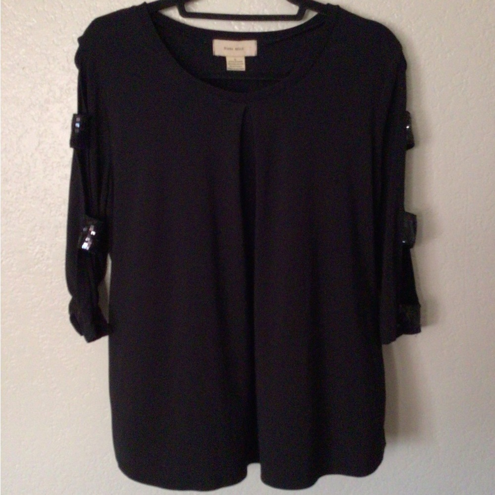 Chic Black Blouse with Sequin Accents